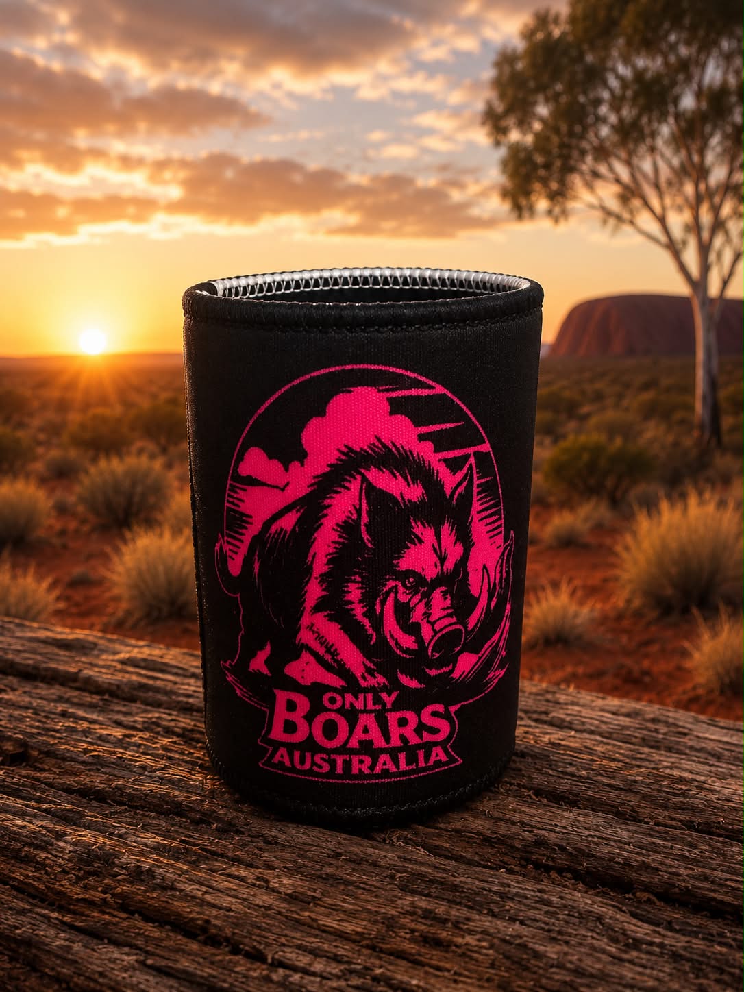 Pink logo stubby holder