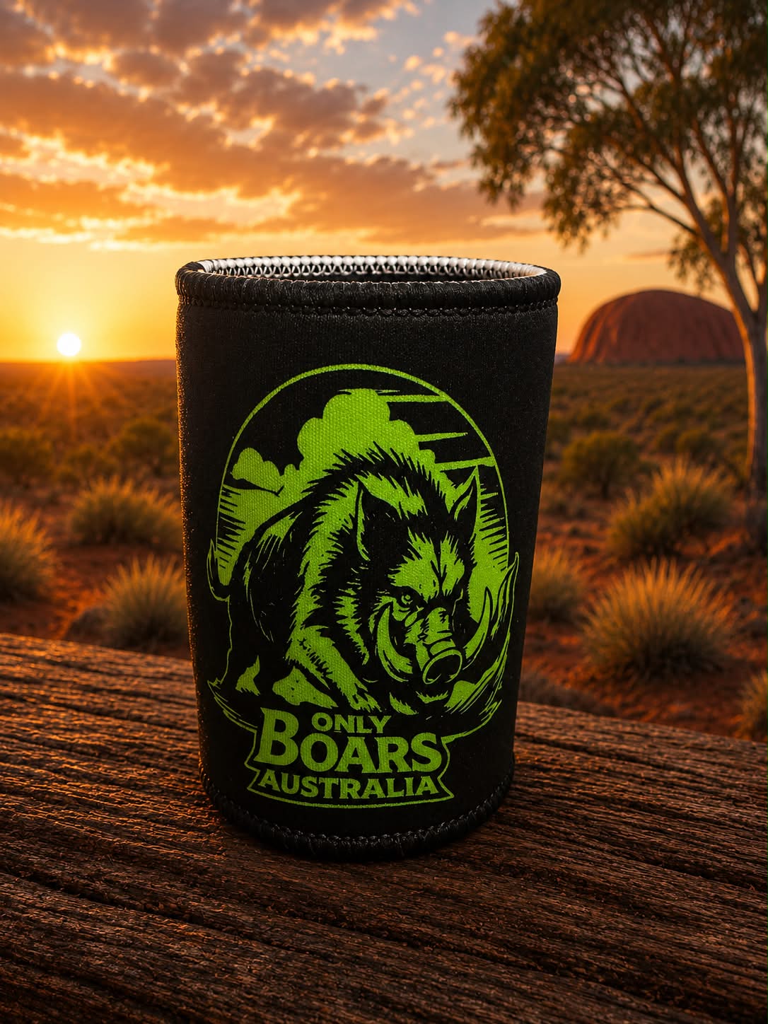 Green logo stubby holder
