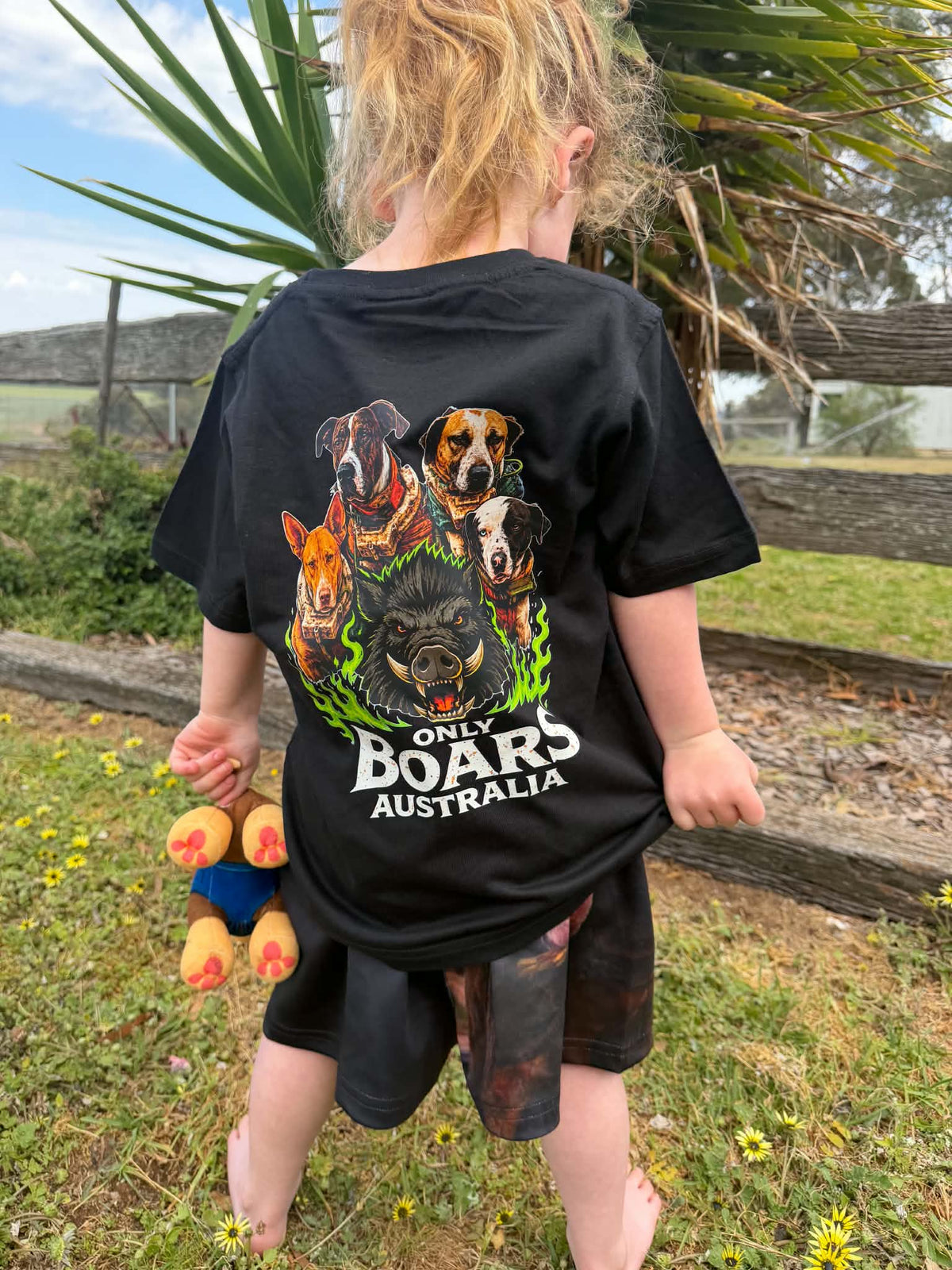 Kids green 4 dogs t-shirt