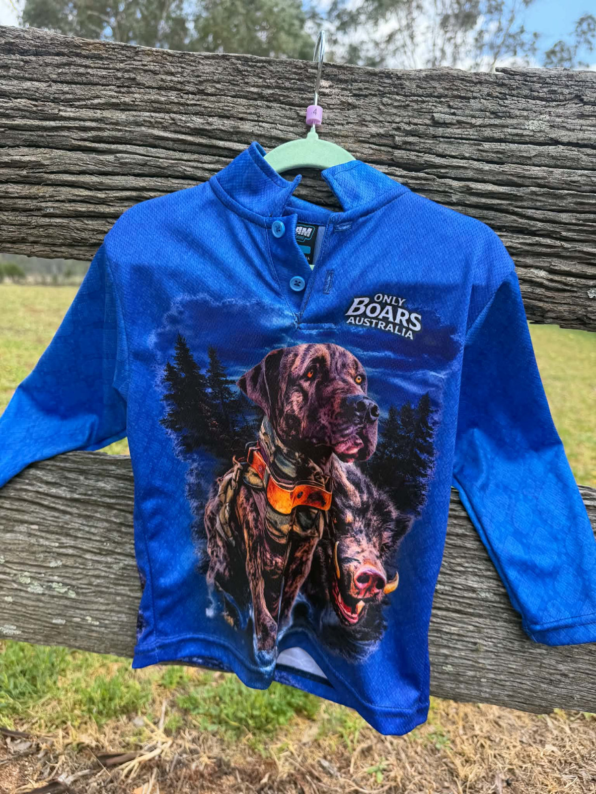 Kids blue fishing shirt