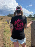 Ladies black fitted tee