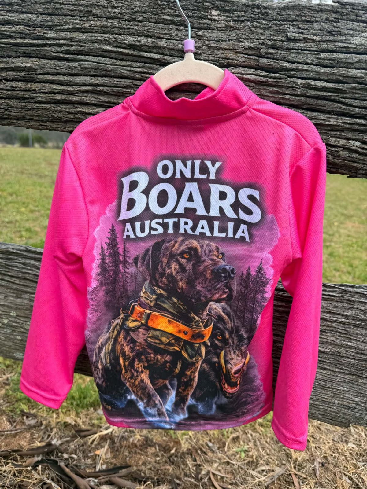 Kids pink fishing shirt
