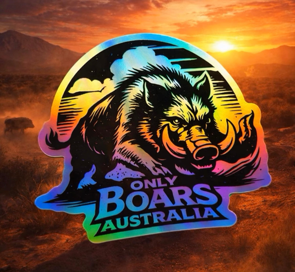 Holographic Only Boars sticker