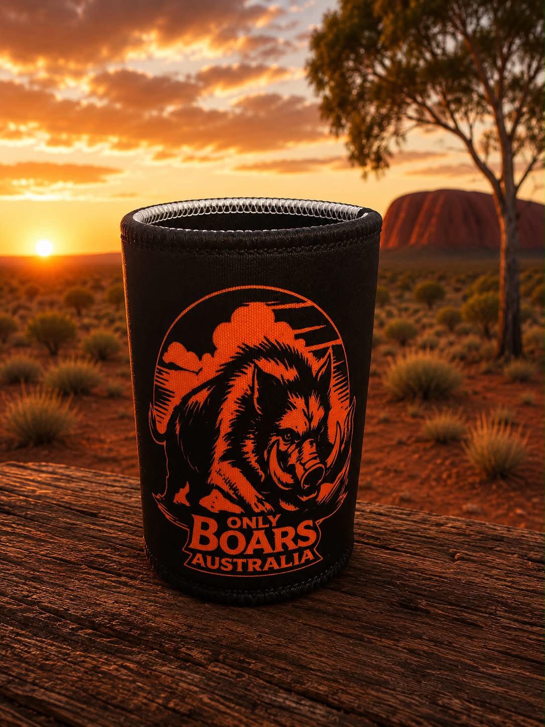 Orange logo stubby holder