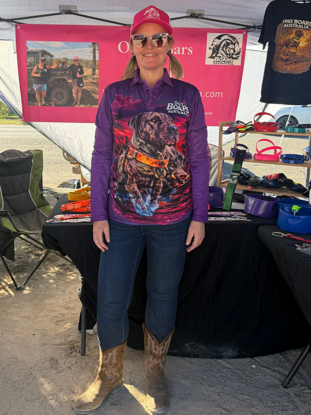 Purple fishing shirt