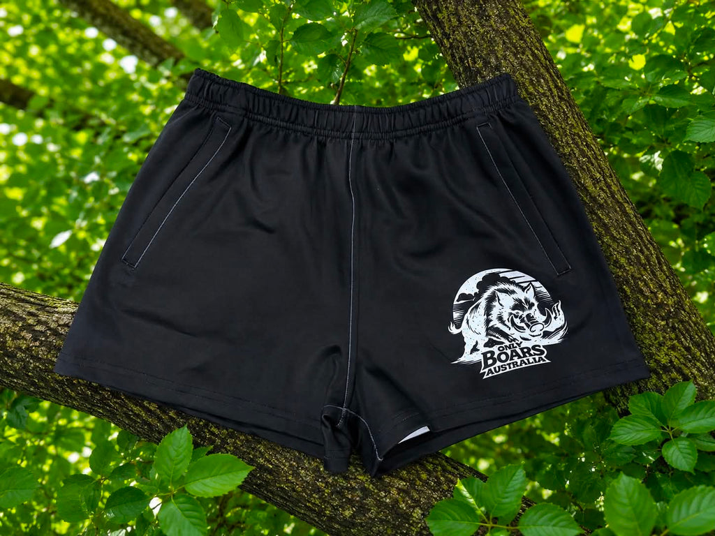 Plain Black Footy Shorts