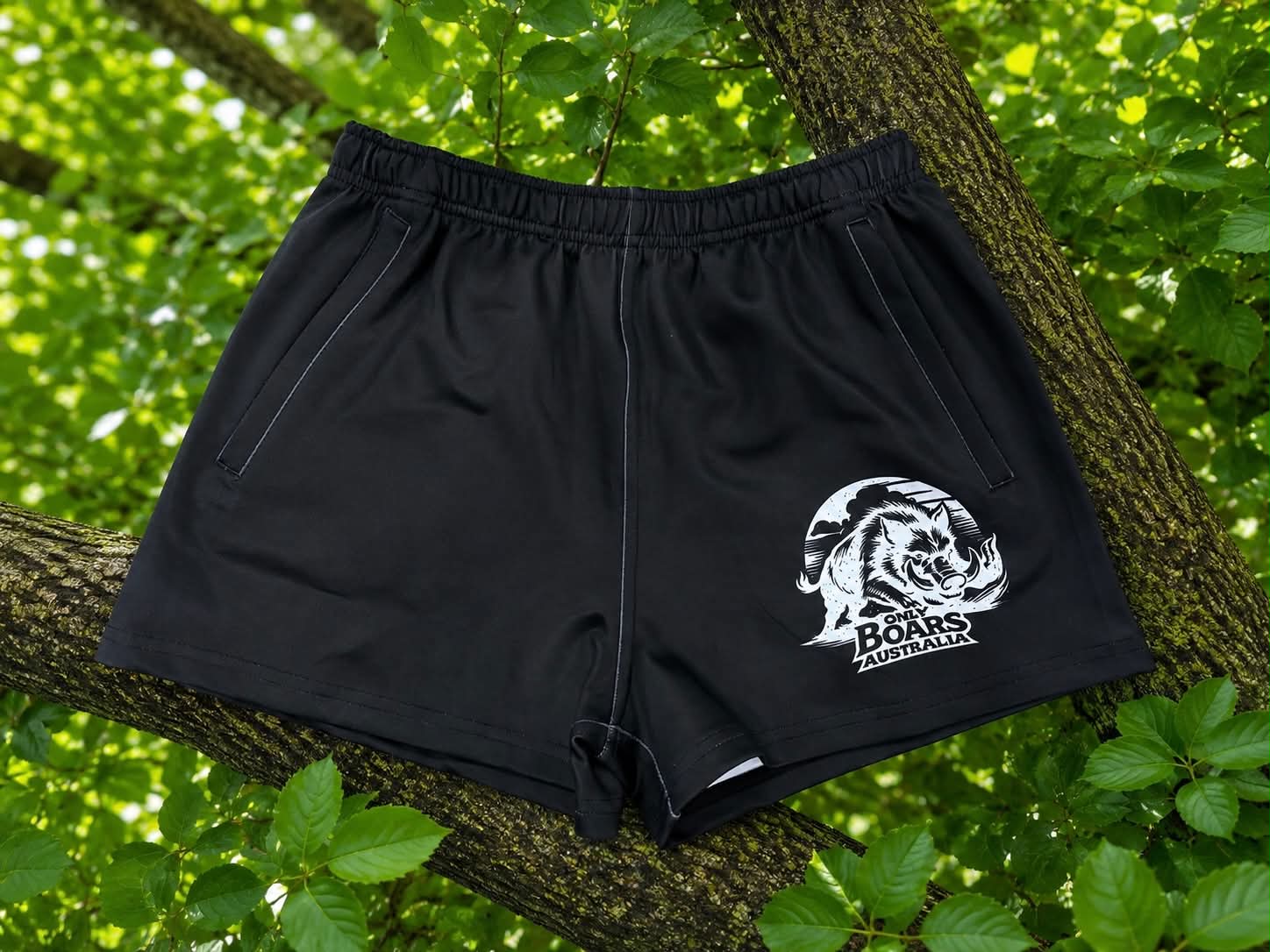 Plain Black Footy Shorts