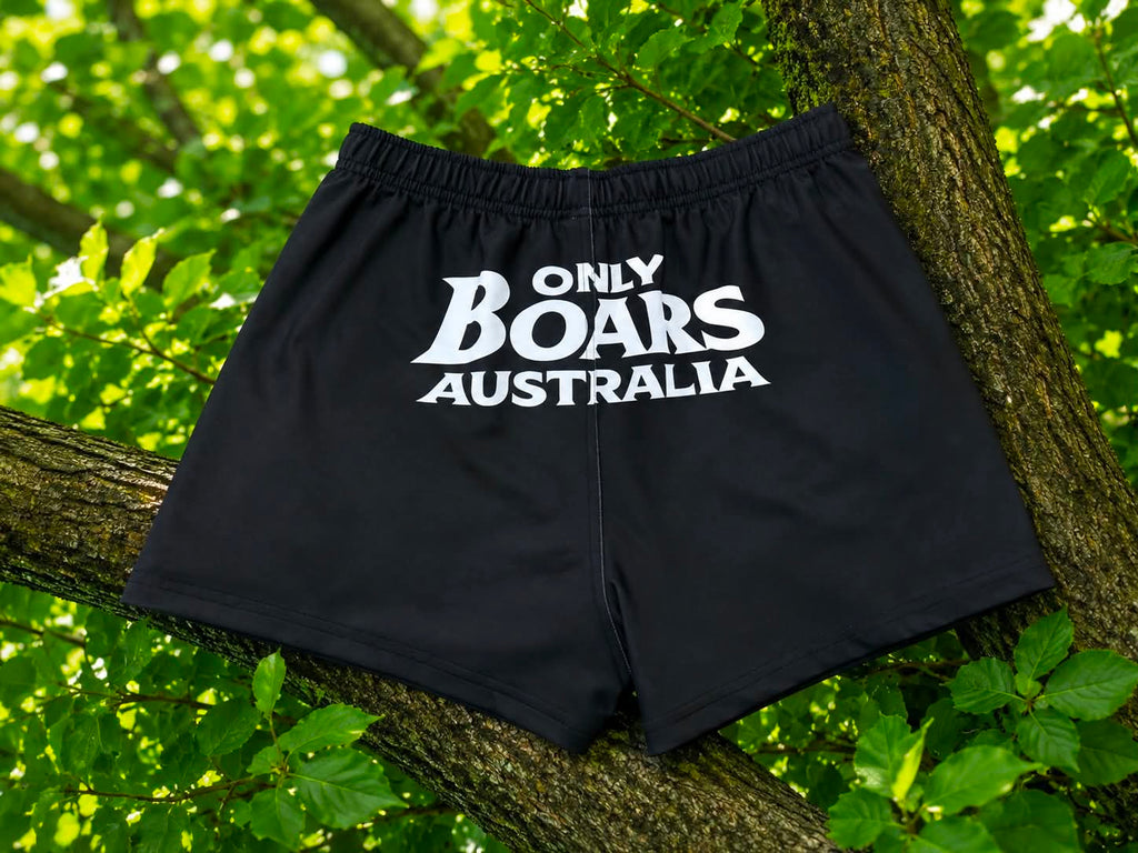 Plain Black Footy Shorts