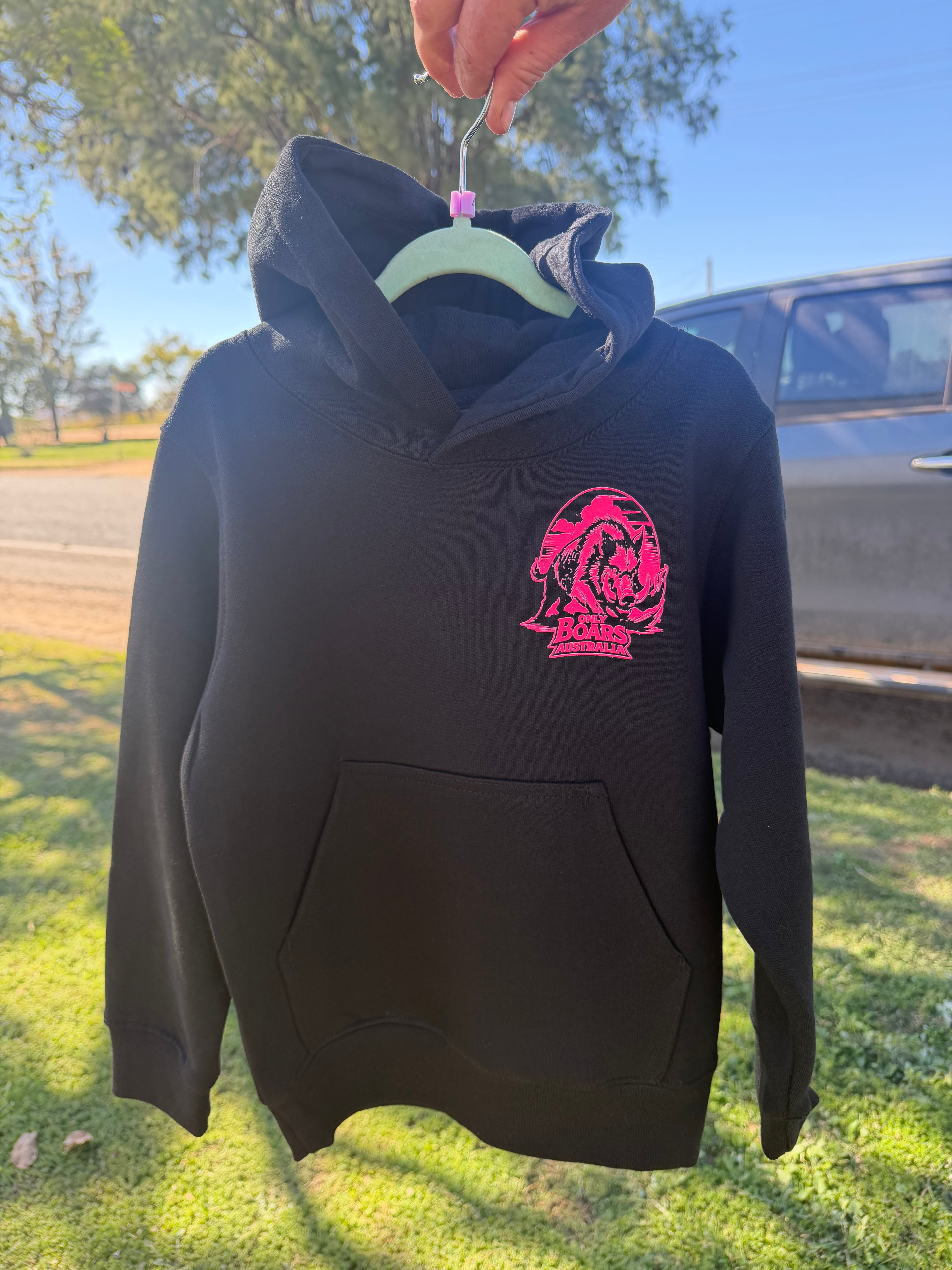 Kids Pink Pig Dogs hoodie