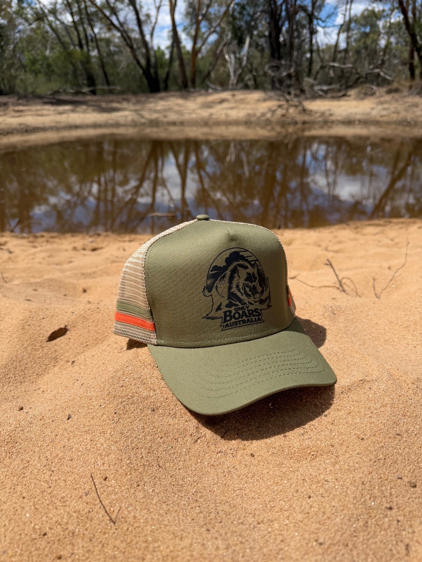 Army green trucker hat
