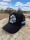 Black blue trucker cap