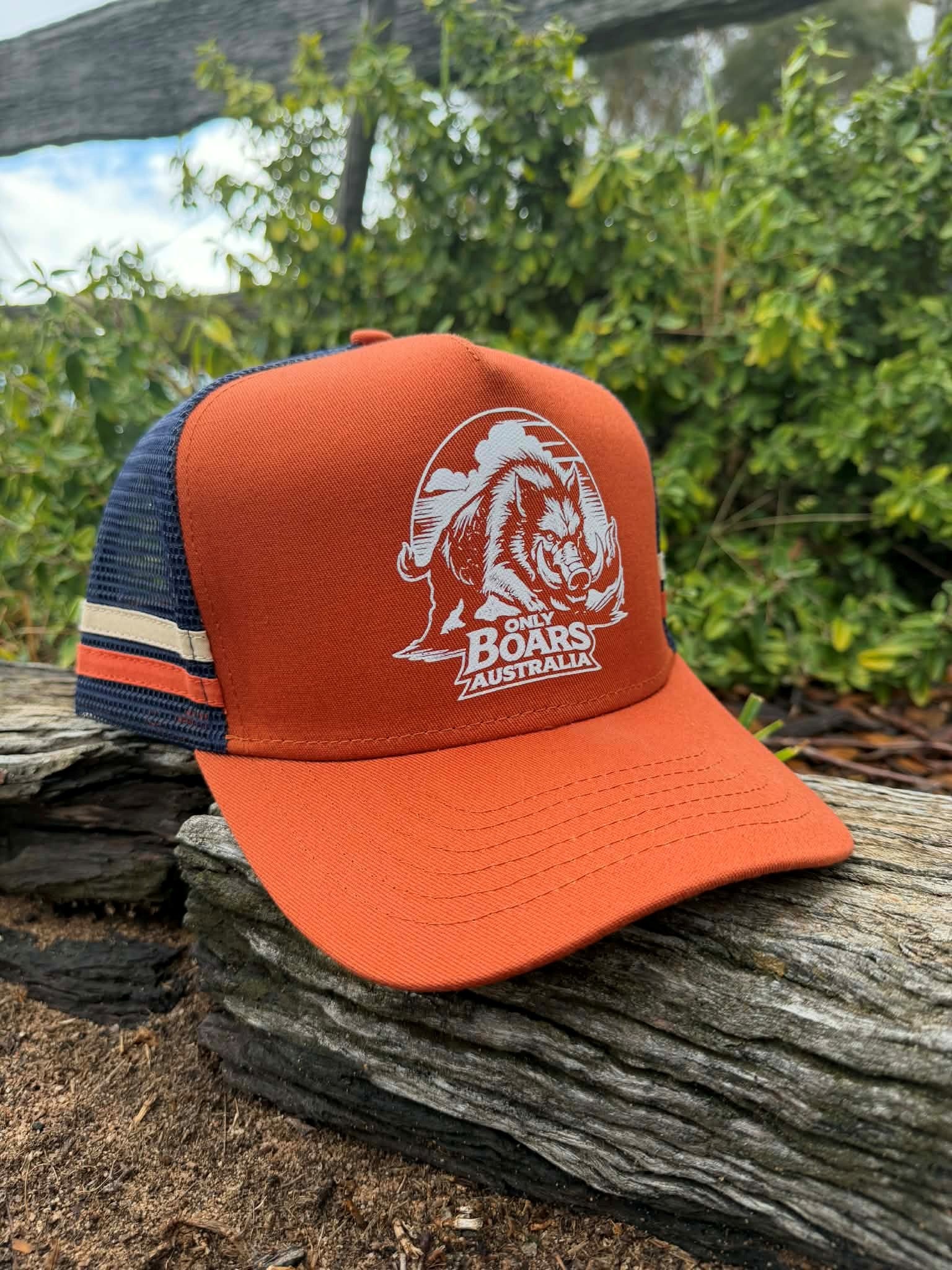 Burnt orange trucker cap