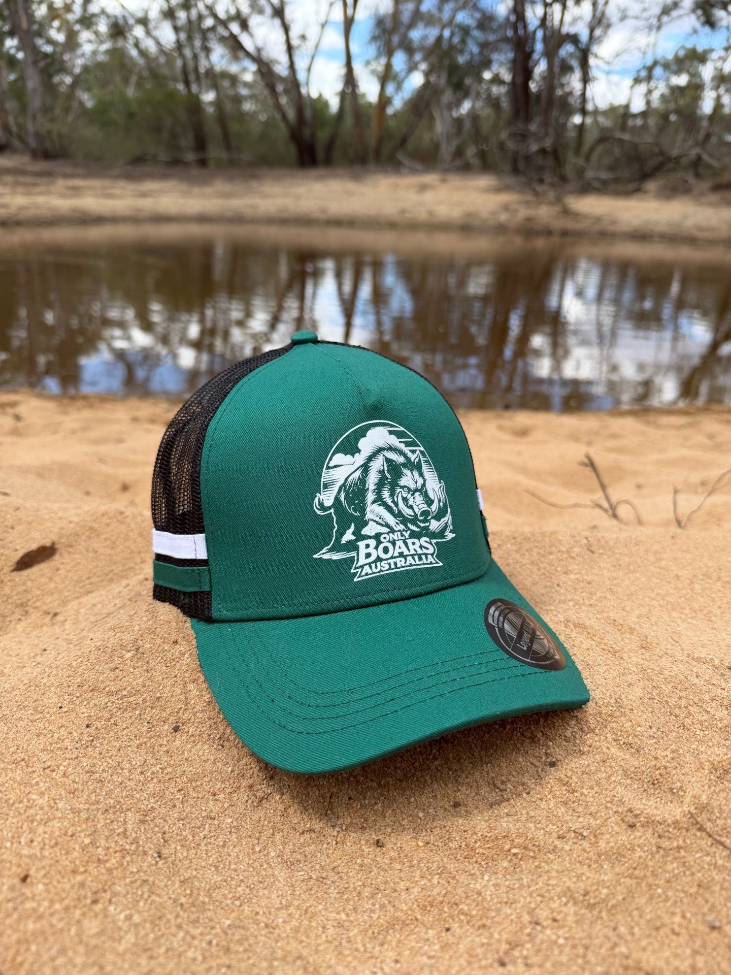 Forest green trucker hat