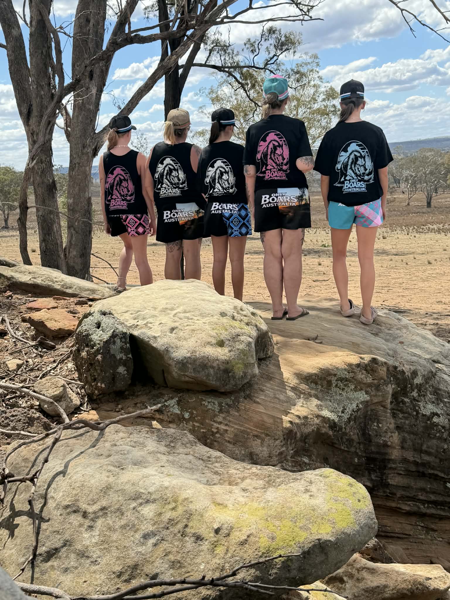 Black T-shirt with pink logo