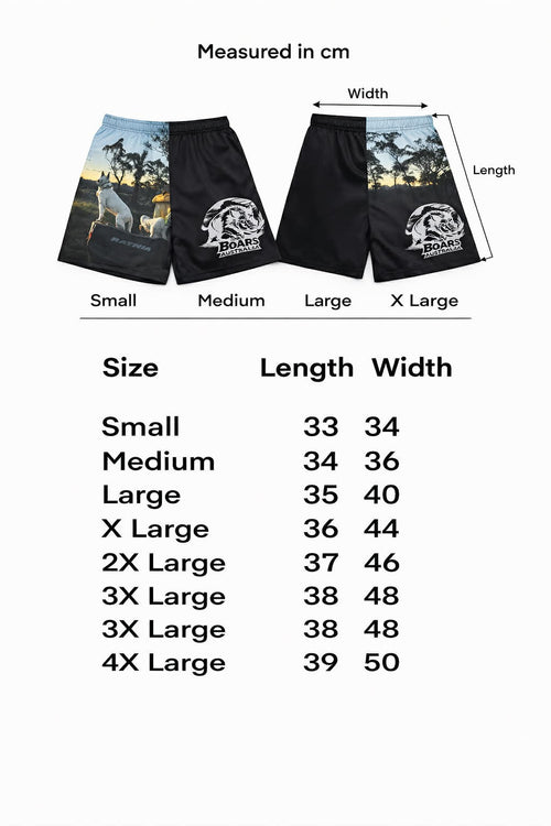Aussie Themed footy shorts